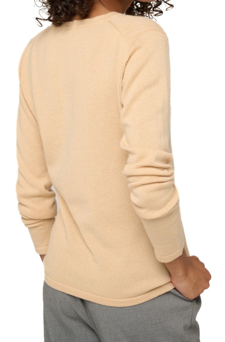 Balldiri 100% Kaschmir Damen V - Pullover 2 - fädig - honey - Balldiri