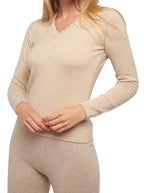 Balldiri 100% Kaschmir Damen V - Pullover 2 - fädig - leuchtendes blau - Balldiri
