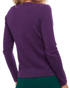 Balldiri 100% Kaschmir Damen V - Pullover 2 - fädig - violett - Balldiri