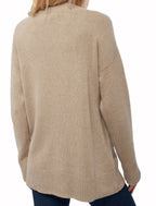 Balldiri 100% Kaschmir Damen V - Strickjacke 4 - fädig – Exklusive Kaschmir Damen Strickjacke - natur beige - Balldiri