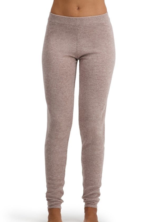 Balldiri 100% Kaschmir Damen Yogahose 2 - fädig - naturbraun - Balldiri