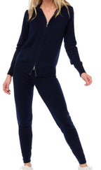 Balldiri 100% Kaschmir Damen Yogahose 2 - fädig - nachtblau - Balldiri