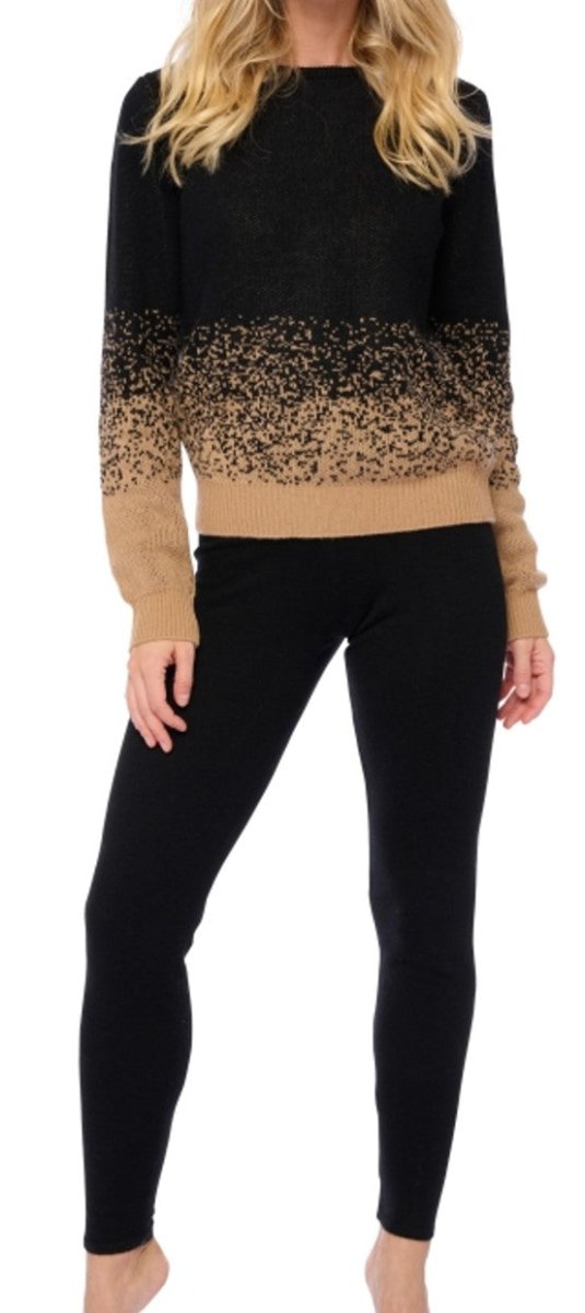Balldiri 100% Kaschmir Damen Yogahose 2 - fädig - schwarz - Balldiri