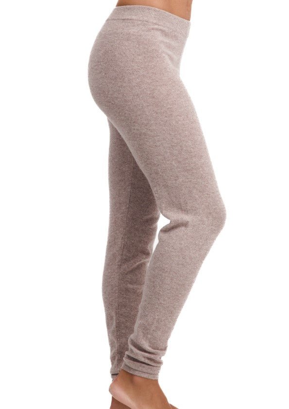 Balldiri 100% Kaschmir Damen Yogahose 2 - fädig - naturbraun - Balldiri