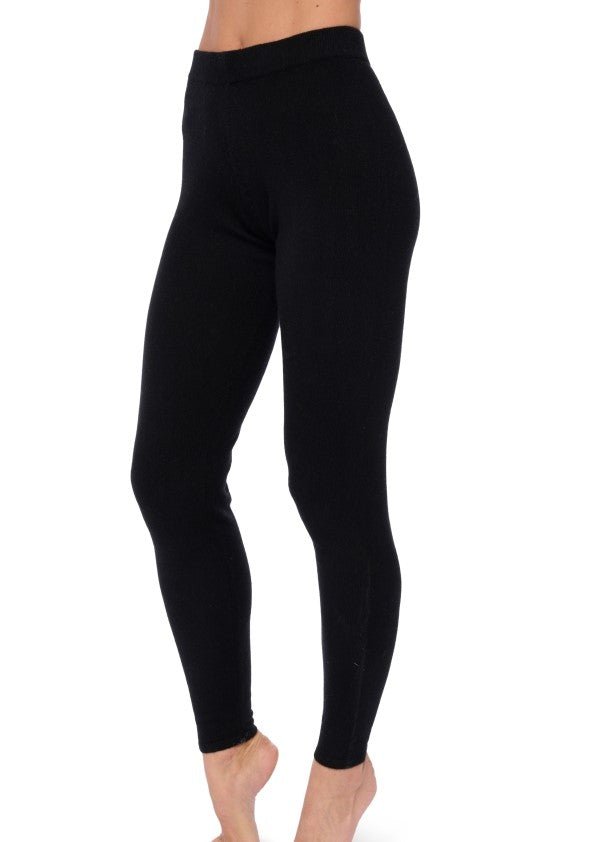 Balldiri 100% Kaschmir Damen Yogahose 2 - fädig - schwarz - Balldiri