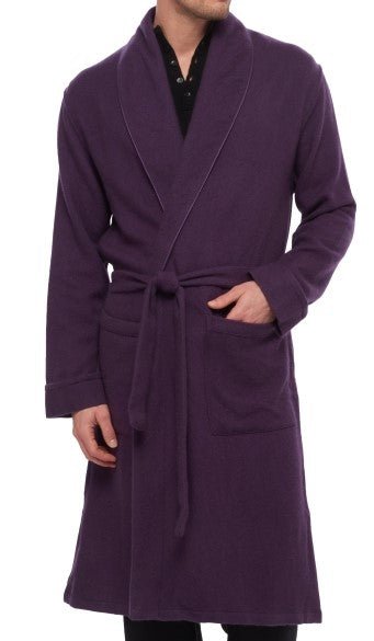 Balldiri 100% Kaschmir Herren Bademantel 4 - fädig - brombeere - Balldiri
