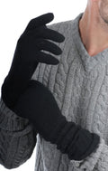 Balldiri 100% Kaschmir Herren Handschuhe 6 - fädig - schwarz - Balldiri
