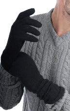 Balldiri 100% Kaschmir Herren Handschuhe 6 - fädig - schwarz - Balldiri
