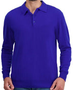 Balldiri 100% Kaschmir Herren Polo Kragen 2 - fädig - violett - Balldiri