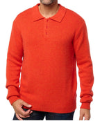 Balldiri 100% Kaschmir Herren Polo mit Kragen 6 - fädig - Orange - Balldiri