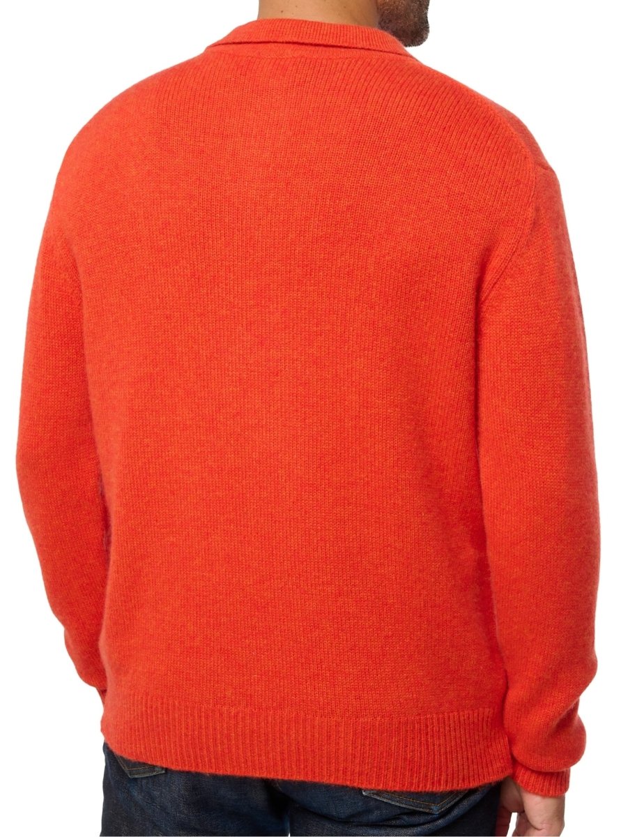 Balldiri 100% Kaschmir Herren Polo mit Kragen 6 - fädig - Orange - Balldiri