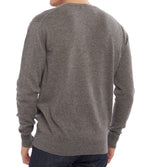 Balldiri 100% Kaschmir Herren Pullover Rundhals 2 - fädig - naturbraun - Balldiri