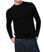 Balldiri 100% Kaschmir Herren Pullover Rundhals 2 - fädig - Schwarz - Balldiri
