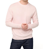 Balldiri 100% Kaschmir Herren Pullover Rundhals 2 - fädig - zartrosa - Balldiri