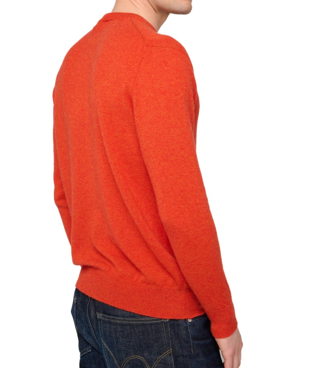 Balldiri 100% Kaschmir Herren Pullover Rundhals 2 - fädig - paprika - Balldiri