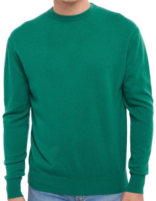 Balldiri 100% Kaschmir Herren Pullover Rundhals 2 - fädig - englischgrün - Balldiri