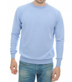 Balldiri 100% Kaschmir Herren Pullover Rundhals 2 - fädig - himmelblau - Balldiri