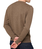 Balldiri 100% Kaschmir Herren Pullover Rundhals 2 - fädig - natural dunkelbraun - Balldiri