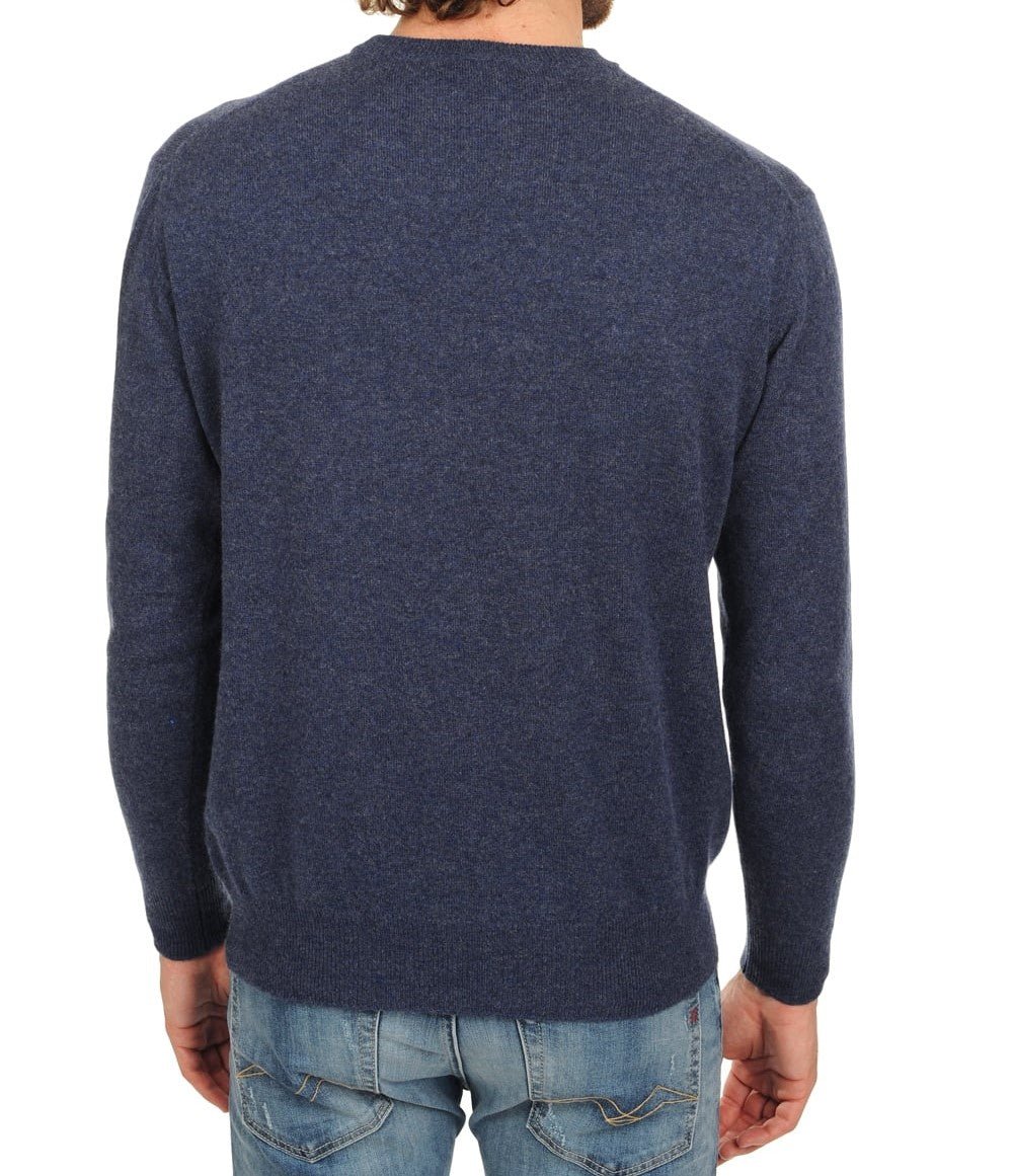 Balldiri 100% Kaschmir Herren Pullover Rundhals 2 - fädig - indigo - Balldiri