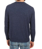 Balldiri 100% Kaschmir Herren Pullover Rundhals 2 - fädig - indigo - Balldiri