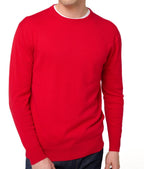 Balldiri 100% Kaschmir Herren Pullover Rundhals 2 - fädig - samtrot - Balldiri
