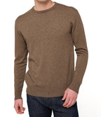 Balldiri 100% Kaschmir Herren Pullover Rundhals 2 - fädig - natural dunkelbraun - Balldiri
