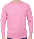 Balldiri 100% Kaschmir Herren Pullover Rundhals 2 - fädig rosa M - Kaschmir Herren Pullover rosa - Balldiri