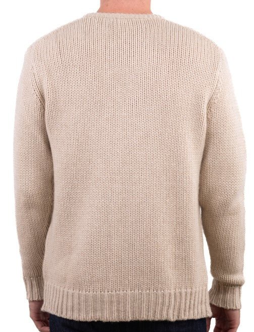 Balldiri 100% Kaschmir Herren Pullover rundhals 20 - fädig - naturbeige/beige - Balldiri