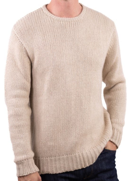 Balldiri 100% Kaschmir Herren Pullover rundhals 20 - fädig - naturbeige/beige - Balldiri