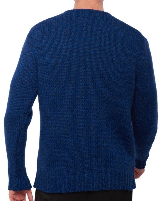 Balldiri 100% Kaschmir Herren Pullover rundhals 20 - fädig - nachtblau/blau meliert - Balldiri