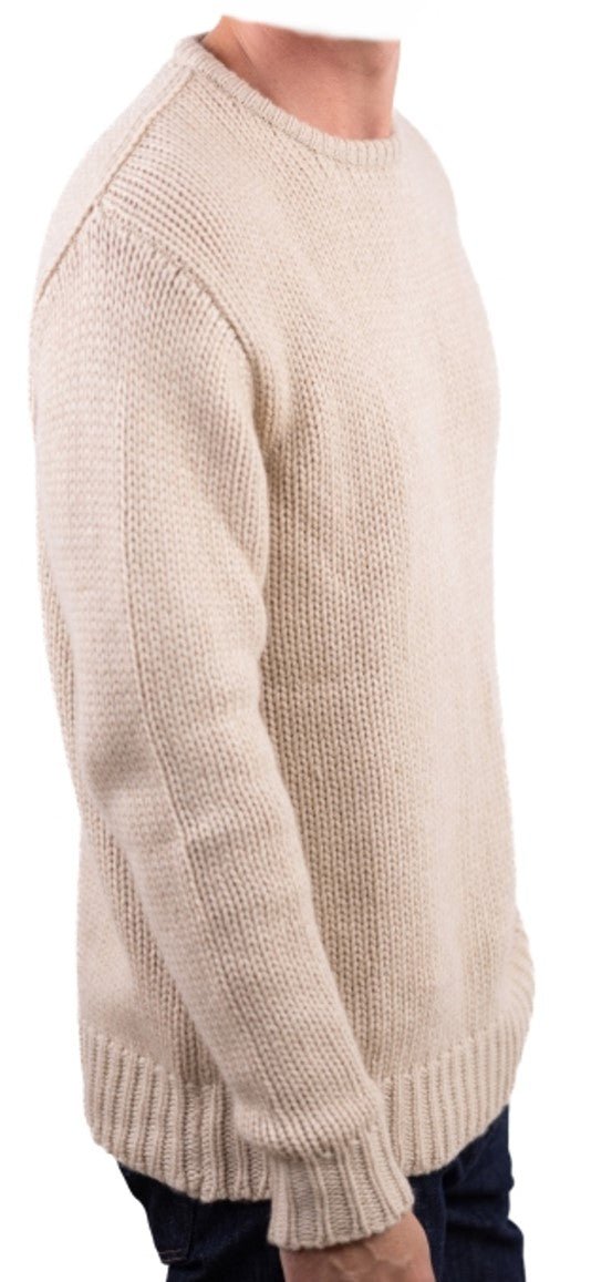 Balldiri 100% Kaschmir Herren Pullover rundhals 20 - fädig - naturbeige/beige - Balldiri