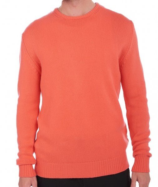 Balldiri 100% Kaschmir Herren Pullover Rundhals 8 - fädig - koralle - Balldiri