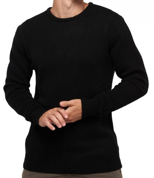 Balldiri 100% Kaschmir Herren Pullover Rundhals 8 - fädig - Schwarz - Balldiri