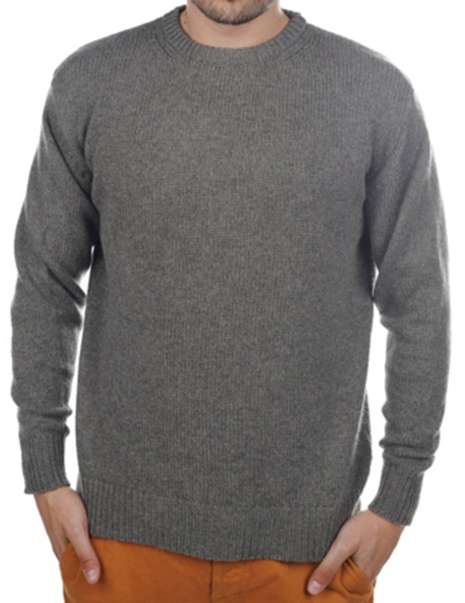 Balldiri 100% Kaschmir Herren Pullover Rundhals 8 - fädig - graubraun meliert - Balldiri