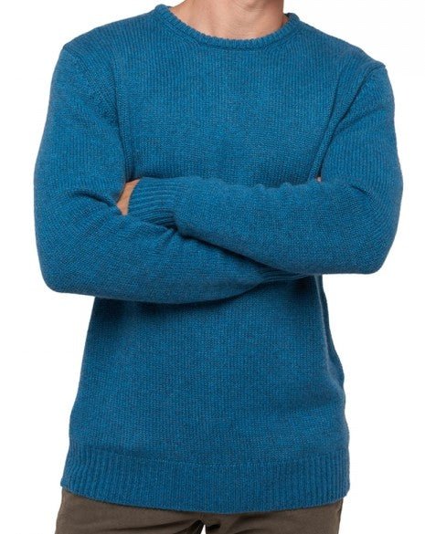 Balldiri 100% Kaschmir Herren Pullover Rundhals 8 - fädig - manor blau - Balldiri