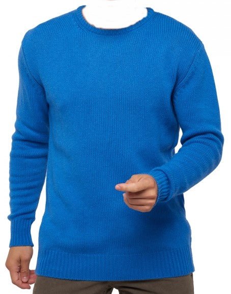 Balldiri 100% Kaschmir Herren Pullover Rundhals 8 - fädig - tetbury blau - Balldiri