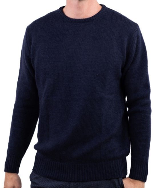Balldiri 100% Kaschmir Herren Pullover Rundhals 8 - fädig - nachtblau - Balldiri