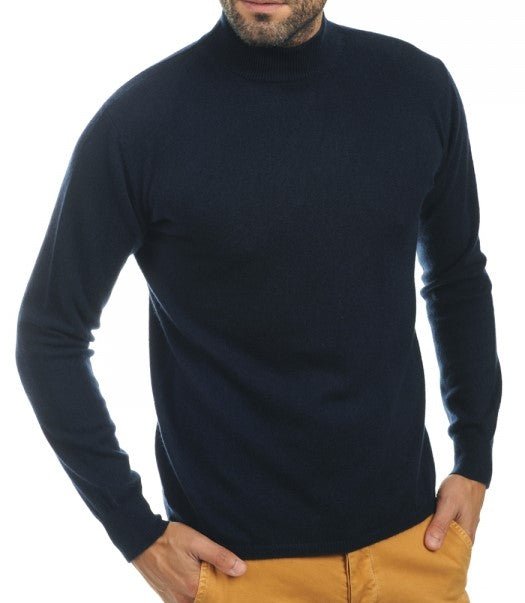 Balldiri 100% Kaschmir Herren Pullover Stehkragen 2 - fädig - nachtblau - Balldiri