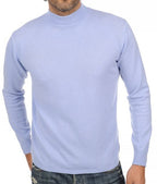 Balldiri 100% Kaschmir Herren Pullover Stehkragen 2 - fädig - himmelblau - Balldiri