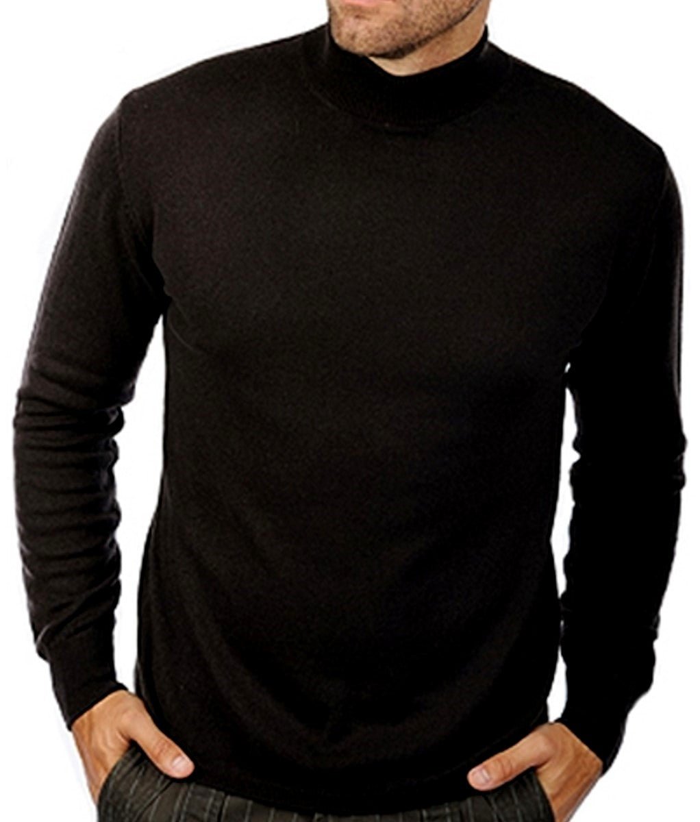 Balldiri 100% Kaschmir Herren Pullover Stehkragen 2 - fädig - schwarz - Balldiri