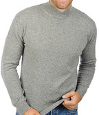 Balldiri 100% Kaschmir Herren Pullover Stehkragen 2 - fädig - grau - Balldiri