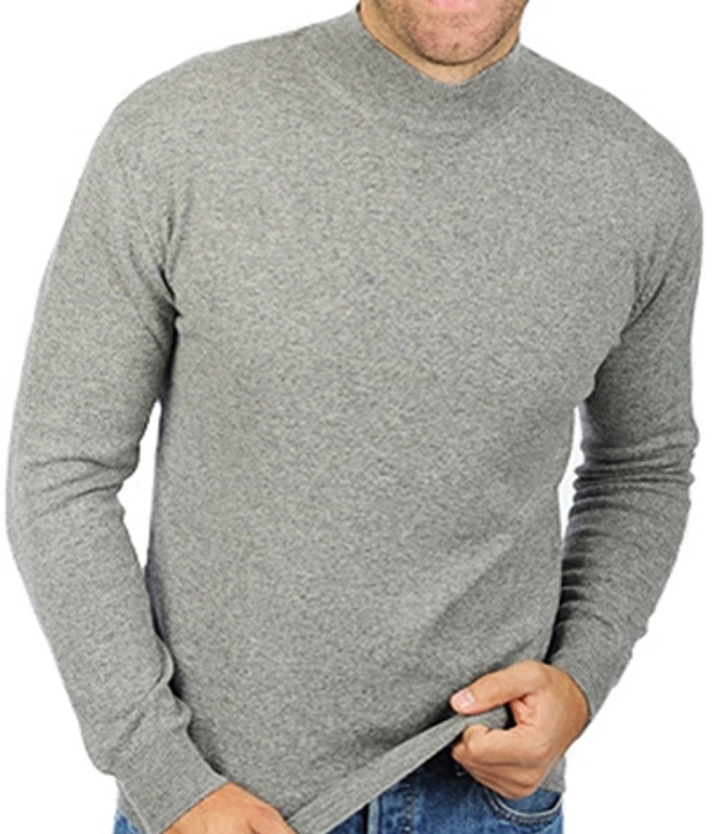 Balldiri 100% Kaschmir Herren Pullover Stehkragen 2 - fädig - grau - Balldiri