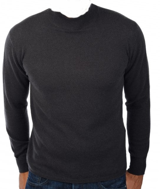 Balldiri 100% Kaschmir Herren Pullover Stehkragen 2 - fädig - anthrazit - Balldiri