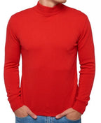 Balldiri 100% Kaschmir Herren Pullover Stehkragen 2 - fädig - rot - Balldiri