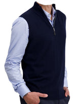 Balldiri 100% Kaschmir Herren Pullunder Zipper - nachtblau - Balldiri