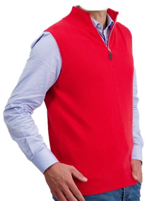Balldiri 100% Kaschmir Herren Pullunder Zipper - lila - Balldiri