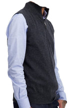 Balldiri 100% Kaschmir Herren Pullunder Zipper - anthrazit meliert - Balldiri