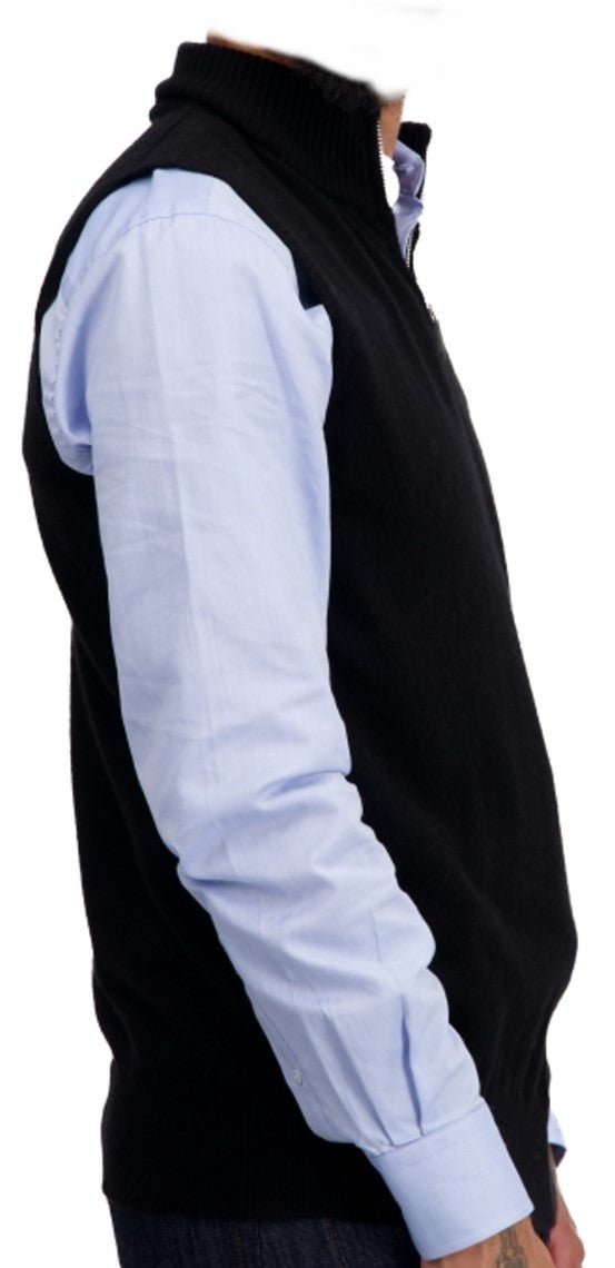 Balldiri 100% Kaschmir Herren Pullunder Zipper - schwarz - Balldiri