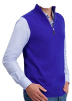 Balldiri 100% Kaschmir Herren Pullunder Zipper - lila - Balldiri