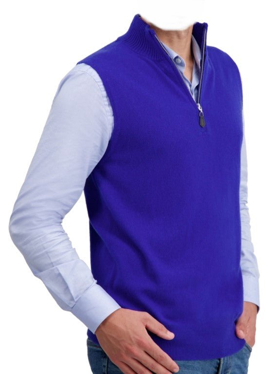 Balldiri 100% Kaschmir Herren Pullunder Zipper - lila - Balldiri